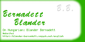 bernadett blander business card